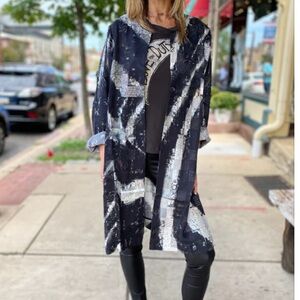 Unbreakable Evolution Collage Button Up Duster